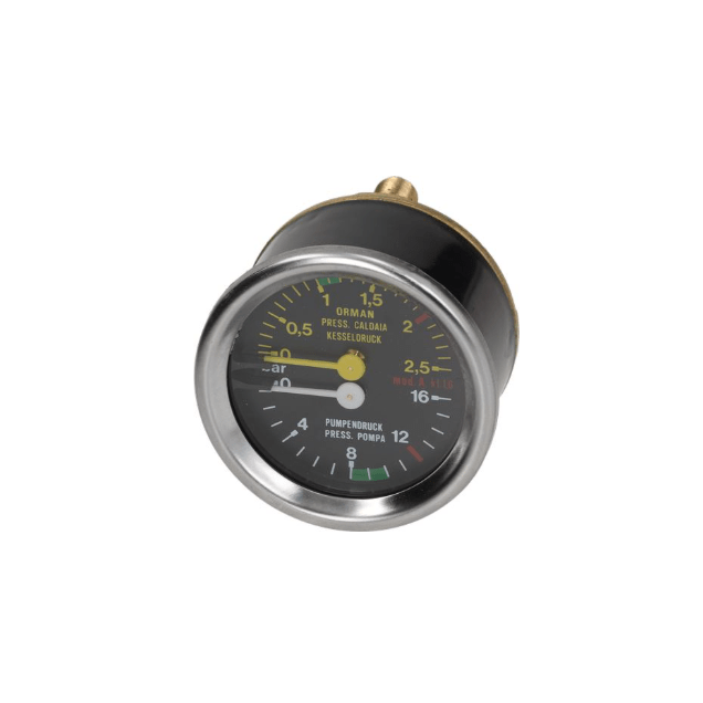 Horeca Parts - Manometr z podłączeniem z tyłu, gwint 1/8", ø 60 mm, podwójna skala, zakres ciśnienia 0–2,5 / 0–16 bar - Ekspres do kawy Wega (1245504)