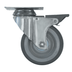 Horeca Parts - Kółko obrotowe z płytką, rozstaw otworów montażowych 70x50 mm, wys. 159 mm, z hamulcem obrotowym, koło ø 125 mm, szer. 30 mm (5116989)