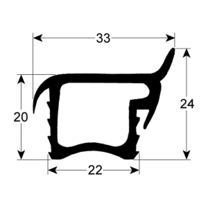 Horeca Parts - Uszczelka profilu wózka na tace, 4060, szerokość 675 mm, długość 165 mm, rozmiar zewnętrznej zaślepki, ilość 1 szt. - Rational
