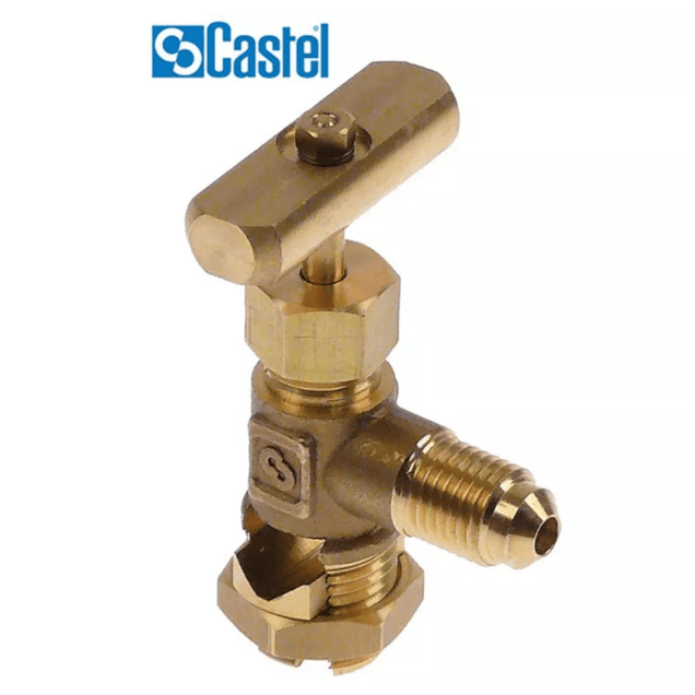 Horeca Parts - Zawór serwisowy przebijający 8330/A, 1/4″ SAE, do rur Ø 6–10 mm - Castel