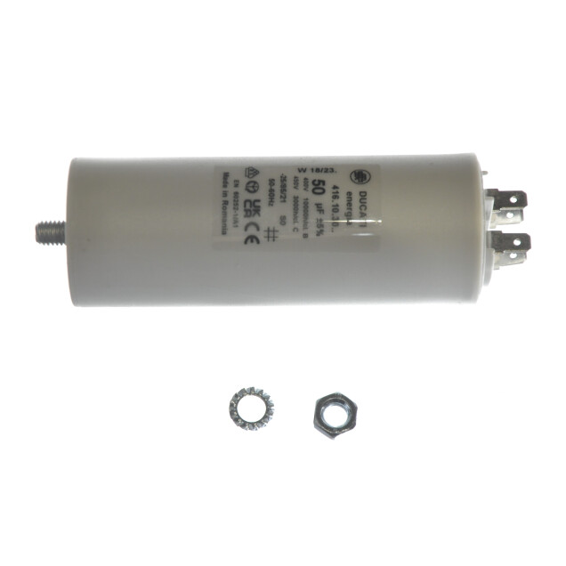 Horeca Parts - Kondensator roboczy 50µF 450V 50/60Hz ⌀45mm x 116mm, podwójny, plastikowy, uniwersalny