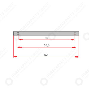 Horeca Parts - Prowadnica półki ( komplet 2 sztuk na 1 półkę ) - szafa chłodnicza, mroźnicza Hendi 232118, 232125, 232224, 232231, 232132, 232149, 232248, 232255, 232514, 232521, 232521