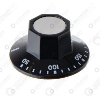 Horeca Parts - THERMOSTAT KNOB TEMP. MAX 250°C 50-250°C DIA. 50MM FIXING 6X4.6MM BLACK