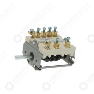 Horeca Parts - Vačkový spínač 7 poloh 0-1-2-3-4-5-6 16A 1NO 2CO 6x4,6mm upevňovací délka 23mm keramika
