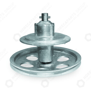 Horeca Parts - Rulmentul arborelui (carcasa rulmentului, inclusiv rulmenții și arborele) - Spomasz curățător de cartofi OZP15 (lungime totală 255 mm)