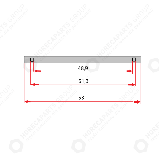 Horeca Parts - Vedení polic (sada 2 ks na 1 polici) - TF02EKOGNLAL, TF03EKOGNLAL chlazený stůl