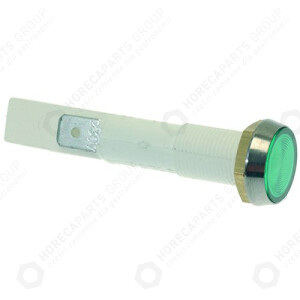 Horeca Parts - Indicator light green diameter 10mm 230V 150°C - Kromet, MBM, Hobart, Dexon, Apach catering appliances (27.40.39.0-000009000039, G346882)