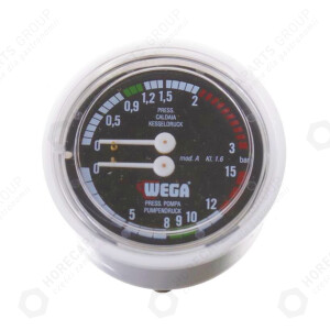 Horeca Parts - Manometr śr.63mm 1/4" 0÷3/0÷15 bar - Ekspres do kawy Wega Pegaso, Polaris