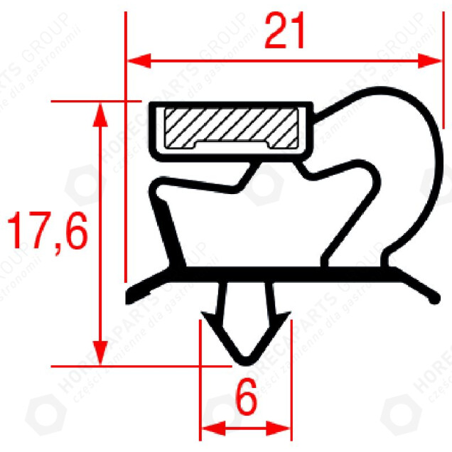 Horeca Parts - Těsnění 670x410 zchlazovačů Foinox
