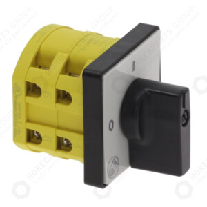 Horeca Parts - Drehschalter / 2-Stellung / 4-polig / 20A / Achsabschnitt 8/8mm / 690V / Achslänge 15mm - Cookmax, Pizza Group (5320080, PIZ.76, 347634, A87AZ69004)