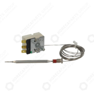 Horeca Parts - 1-Phasen-Betriebsthermostat 0-93°C Kapillare 2300 mm Fühler ø 6x100 mm mit Nippelverschraubungsadapter ø M9x1 - 16A 250V