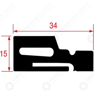 Horeca Parts - Profil de etanșare a fundului cuptorului dimensiuni 14x28 mm 1 bucată lungime 735 mm - 2 bucăți lungime 150 mm - cuptor Lainox