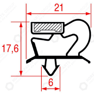 Horeca Parts - Uszczelka szafy chłodniczej 398x269mm