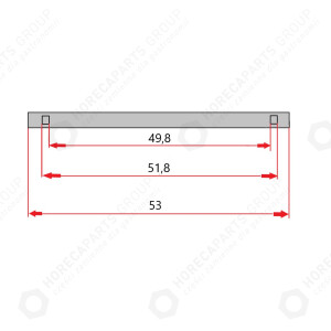 Horeca Parts - Prowadnica półki do stołu chłodniczego 53cm
