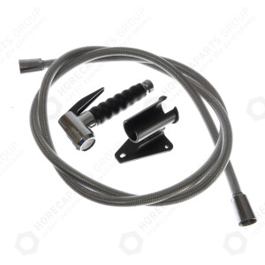 Horeca Parts - Prysznic myjący do pieców gastronomicznych na przycisk przyłącze 1/2 cala (spryskiwacz + wąż 2m + uchwyt)