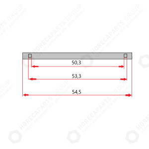 Horeca Parts - Prowadnica półki ( komplet 2 sztuk na 1 półkę ) - stół chłodniczy 236130, 236222, 236208, 236161, 236246, 236239, 236215, 236192, 236178
