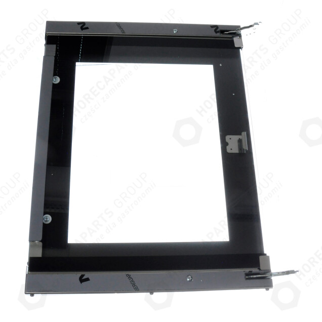 Horeca Parts - Ușă completă (tip vechi - balamale lungi) - cuptor cu aburi combinat Hendi 999279, 225035, 225028, 225165 (balamale 00003180)