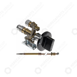 Horeca Parts - Robinet de gaz MADEC 16mm diametru tub intrare, M12x1, termocuplu M8x1 (duza 0.65 pentru gaz butelie GPL) complet cu buton și termocuplu - Potis GD2, GD3, Gd4, GD5 prăjitor kebab cu gaz (101638)