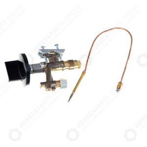 Horeca Parts - Zawór gazowy MADEC wejście średnicy rurki 16mm, M12x1, termopara M8x1 (dysza 1,00 na gaz ziemny GZ50) w zestawie z pokrętłem i termoparą - Opiekacz gazowy do kebaba Stalgast, Potis GD2, GD3, Gd4, GD5 (103205)