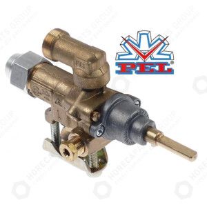 Horeca Parts - Zawór gazowy PEL typ 21S wej. śr. rurki 21mm wyj. M17x1 podł. termopary M8x1 - kuchnia gazowe Küppersbusch Electrolux