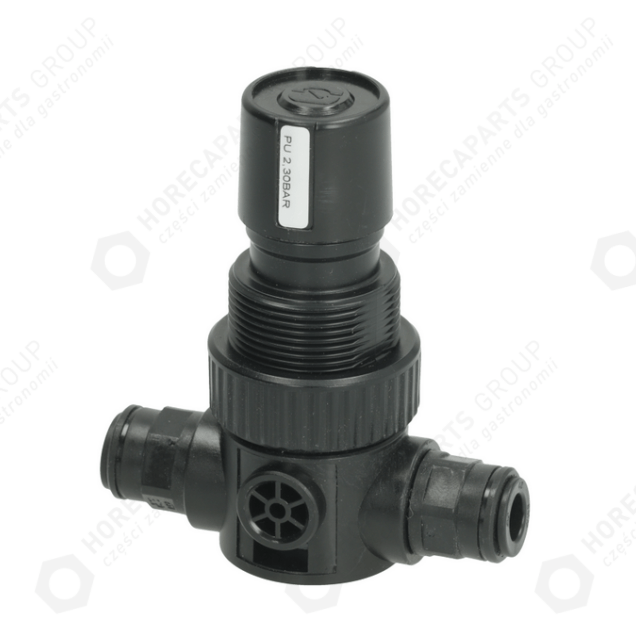 Horeca Parts - Reductor de presiune John Guest / conexiune 8mm / 2,30bar / plastic negru - Soba UNOX XVC305, Stalgast (UNKVL0010A, 7112785, KVL0010A, C004179)