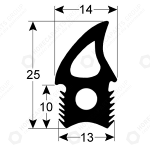Horeca Parts - Türdichtung Profil 2766 / Länge 1855mm - UNOX Backofen XVC305, XVC315EG (902478, G902478, GN1389B, GN1389C, KGN1389C, KGN1662A)