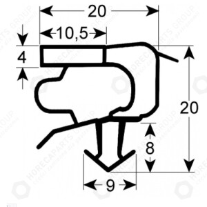 Horeca Parts - Uszczelka drzwi 390x485mm - stoły chłodnicze Hendi (5125381)