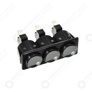 Horeca Parts - Sada tlačítek, montážní rozměr 28,5 x 77,5 mm, 250V, 16A, 1NO, vnější připojení 6,3 mm, kulaté, barva černá -Elektrický topinkovač Fiamma, Sammic ( TOSA.8 ) 264331 , 264348