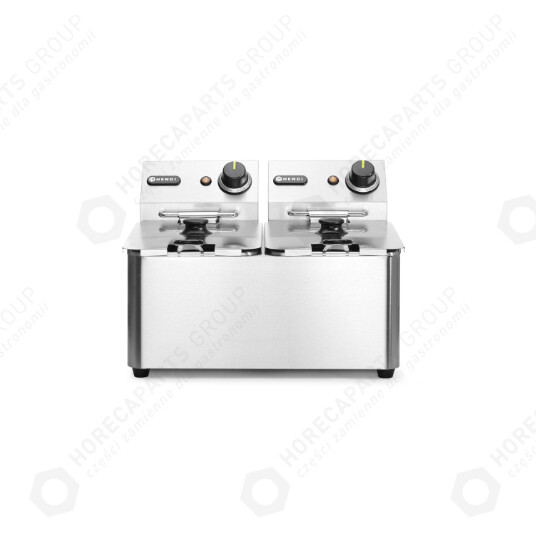 Horeca Parts - Frytownica 2×4 l, HENDI, Kitchen Line, 8L, 230V/6000W, 470x380x(H)330mm