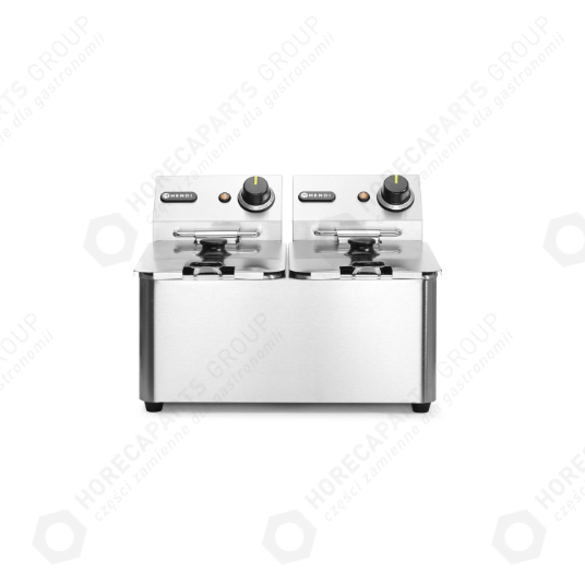 Horeca Parts - Frytownica 2×4 l, HENDI, Kitchen Line, 8L, 230V/6000W, 470x380x(H)330mm