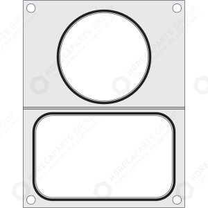 Horeca Parts - Versiegelungsmatrix - Duni DF10, für Tablett ohne Unterteilung 137x96 + Suppenbehälter Ø 115