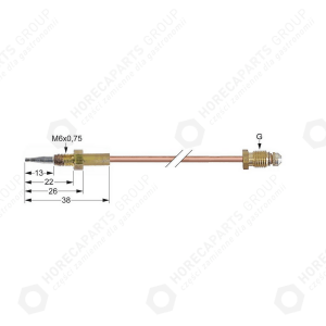 Horeca Parts - Thermoelement M9x1 Länge 600mm Brenneranschluss M6x0,75 - Gasherde