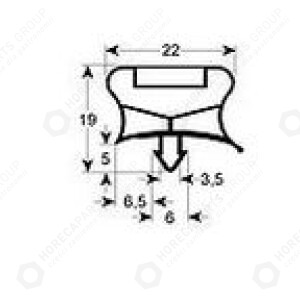Horeca Parts - Etanșare ușă (profil 9794 / 390/560mm - dulapuri frigorifice, congelatoare Electrolux, Zanussi (BU.622, 11RF008, 099531, 4099531)