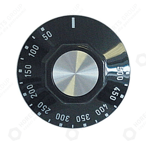 Horeca Parts - Buton termostat temp. max. 500°C 0-500°C diametru 50mm fiting 6x4,6mm negru - Hendi cuptoare pizza 226681, 226698, 226759, 226766, 226773, 226780, 226902, 226919, 226926, 226933, 226964, 227046