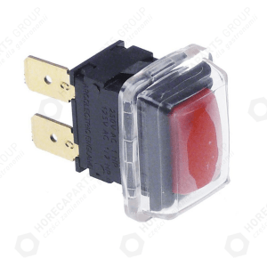 Horeca Parts - Întrerupător 19x13mm roșu 1NO 250V conector masculin faston 6.3mm - Echipament de catering Angelo po, Desco , Roller Grill ( 3062550, 6300676, FRG165, 61286, FRG165, A07014, A07015)