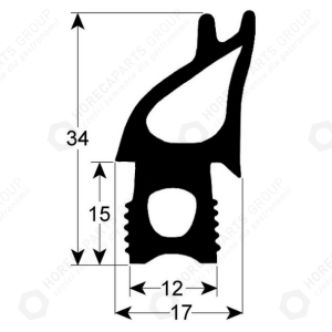 Horeca Parts - Profil de etanșare ușă 2735 lungime 550m lățime 490mm - Hounö oven
