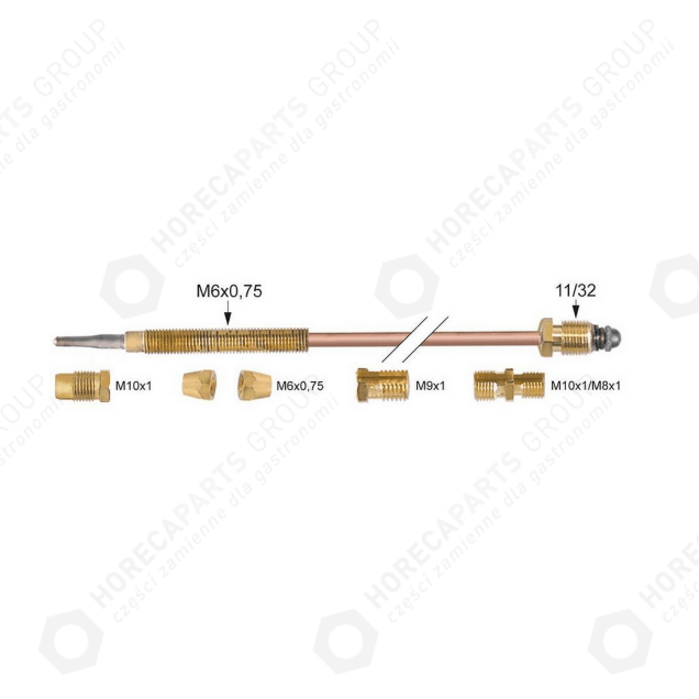 Horeca Parts - Termopara / 6 elementów / M9x1 / M6x0.75 / długość 900mm - Electrolux, Sit, Zanussi (0S0055, GAS648, 0KB964, 0KC254, 0S0055, G1724002, COK501UN, 3440077)