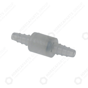 Horeca Parts - Zpětný ventil / přípojka 8 mm, délka 61 mm, z plastu - kávovar Astoria CMA, GIADA-1, GIADA-2, SARA-1GR-1, SARA-2GR-2 ( 20358002 )