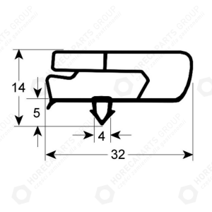 Horeca Parts - Chladicí těsnicí profil 9797 délka 1435mm šířka 615mm rozměr klínem - chladicí zařízení Asber, Asco, Codigel, Coreco, Edenox, Edesa, Fagor ( G901763 ) 045010131, BU.355