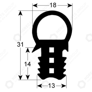 Horeca Parts - Profil de etanșare ușă 2064 lungime 600mm lățime 472mm dimensiune pană - Mkn masă frigorifică, Hendi ( 10012489, 7117842 )