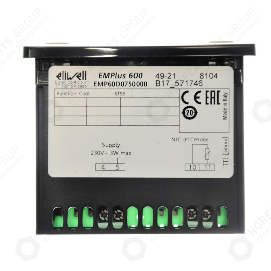 Horeca Parts - Thermometer with display ( installation dimension 71x29mm from -50 to 140°C ) - Eliwell Em600plus 230V ( EMP60D0750000, G378636 )