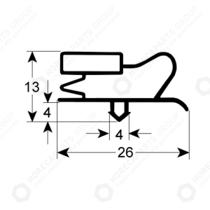 Horeca Parts - Chladicí těsnicí profil 9013 délka 710 mm šířka 615 mm rozměr klínu - chladicí skříň Fagor ( 12033951, 6001401108, 6045010013, G900903 )