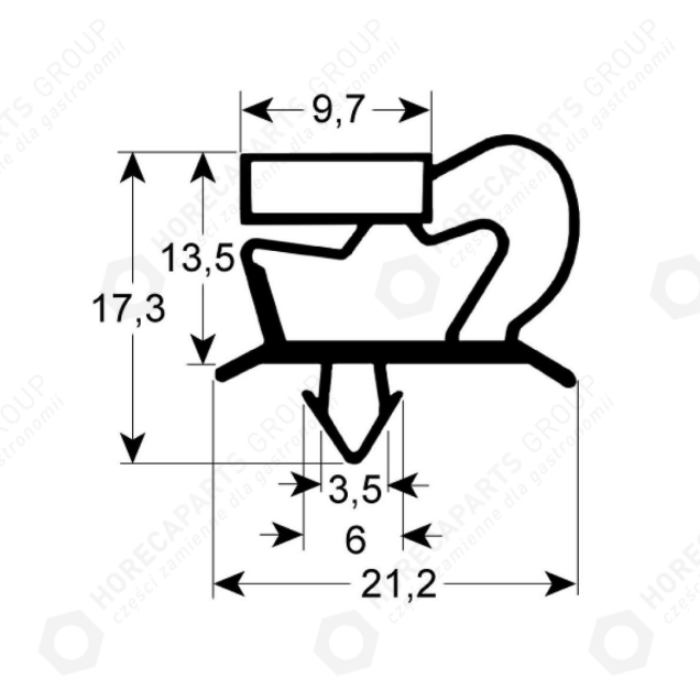 Horeca Parts - Garnitura de etanșare a ușii 9048 l 1130mm l 755mm dimensiune de cusătura - Shock cooler ( 26100379 )