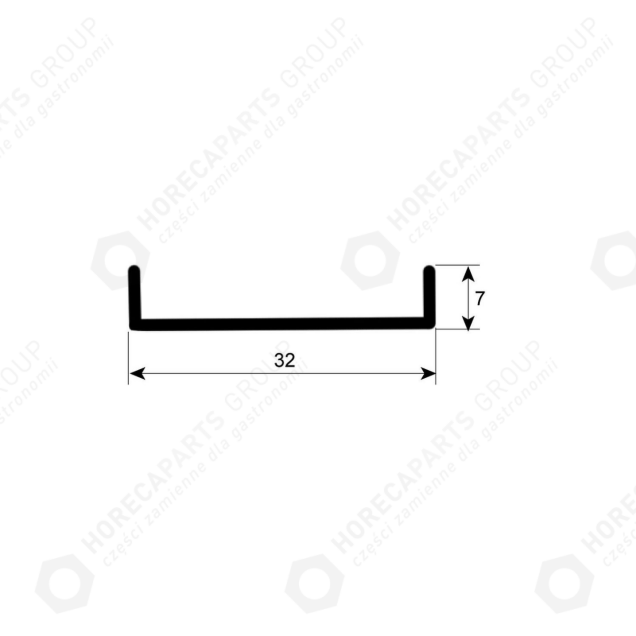 Horeca Parts - Dishwasher door gasket length 570 mm - ELETTROBAR Dishwasher (0437081, 2001364H, 437081, REB437081, 65437081)