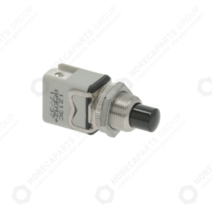 Horeca Parts - Buton momentan 12mm centru 250V 4A 1NO male 6.3mm rotund negru - Palux 824321, 824348 (G346594)