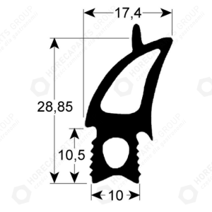 Horeca Parts - Uszczelka drzwi profil 2730 dł. 1475mm szer. 470mm wymiar - Piec Rational (3786021)