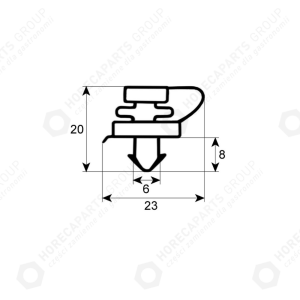 Horeca Parts - Garnitură frigorifică 9157 dimensiune exterioară 695mm l 1477mm dimensiune prin pană w1 685mm l1 1467mm - Dulap frigorific Grafen 233580, Forcar (GN650TN, CO0133)