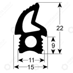 Horeca Parts - Délka těsnění dvířek 1850 mm - trouba Hendi 225165