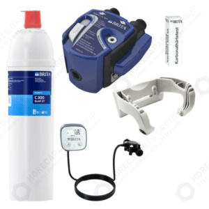 Horeca Parts - Startovací sada Brita 0-70% hlava, 3/8", nástěnný držák, (1000480), filtr C300, průtokoměr 10-100 (1033041), test uhličitanové tvrdosti (710800)
