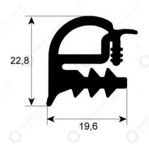 Horeca Parts - Uszczelka drzwi profil 2250 dł. 520mm szer. 470mm - Piece Rational (RIO495, 51051001, 900085, 3786243)
